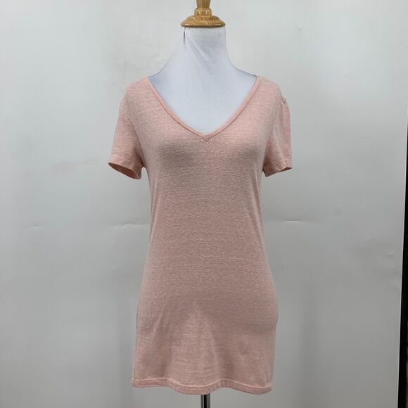 Marine Layer V Neck Tee Womens XS Extra Small Bellini Short Sleeve Lightweight - Picture 2 of 10